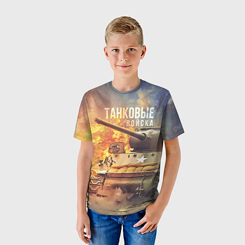 Детская футболка Танк Танковые войска / 3D-принт – фото 3