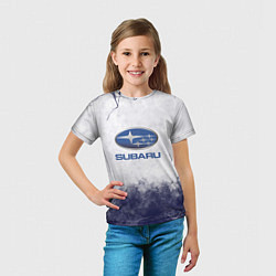 Футболка детская Subaru Трещина, цвет: 3D-принт — фото 2