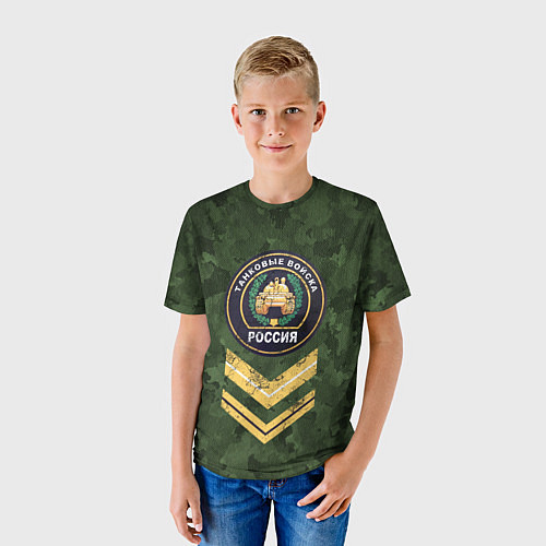 Детская футболка Эмблема Танковых Войск / 3D-принт – фото 3