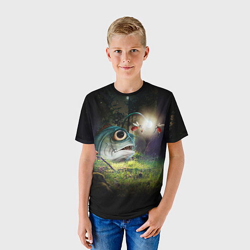 Детская футболка Рыба в лесу / 3D-принт – фото 3
