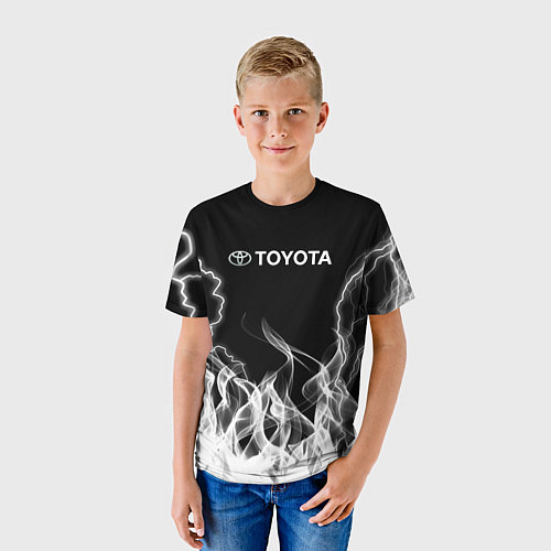 Детская футболка Toyota Молния с огнем / 3D-принт – фото 3
