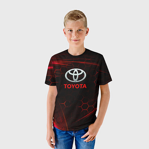 Детская футболка Toyota sport соты / 3D-принт – фото 3