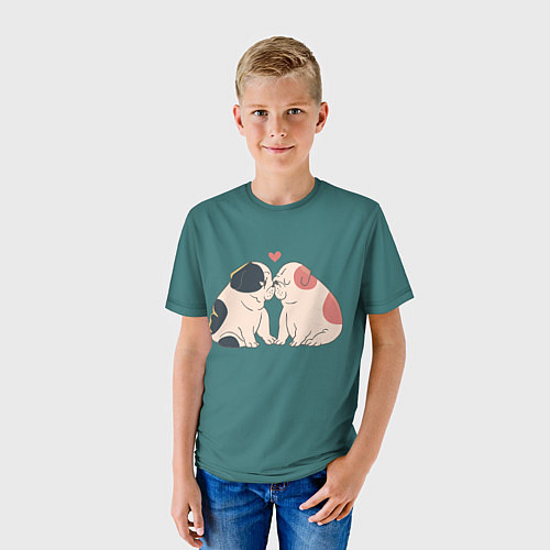 Детская футболка Влюблённые бульдоги / 3D-принт – фото 3