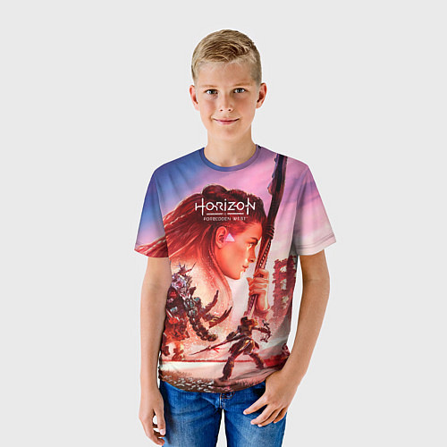 Детская футболка Horizon Forbidden West game poster / 3D-принт – фото 3