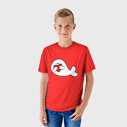 Детская футболка Кит с сердечком / 3D-принт – фото 3