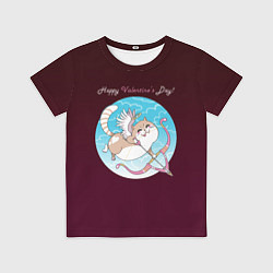 Футболка детская КОТ КУПИДОН ДЕНЬ СВЯТОГО ВАЛЕНТИНА, цвет: 3D-принт