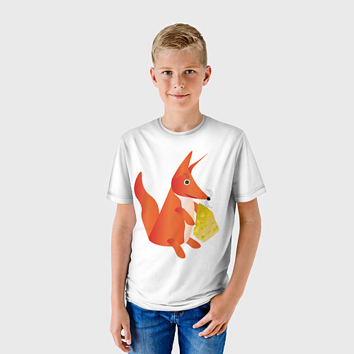 Детская футболка Fox poligonal with bit of cheese / 3D-принт – фото 3