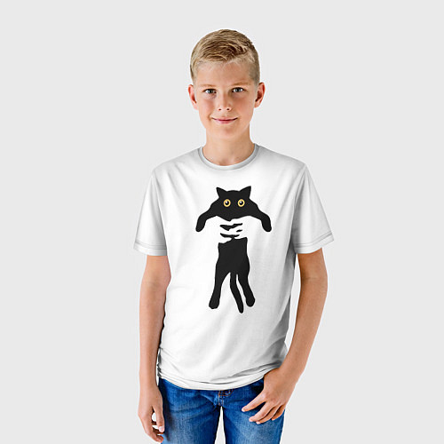 Детская футболка Кот в руках / 3D-принт – фото 3