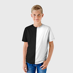 Футболка детская Black and white чб, цвет: 3D-принт — фото 2