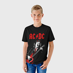 Футболка детская AC DC Ангус Янг гитарист, цвет: 3D-принт — фото 2