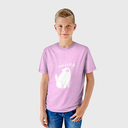 Детская футболка Кот орет ааааа / 3D-принт – фото 3
