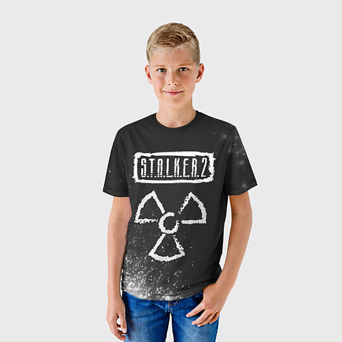 Детская футболка С Т А Л К Е Р 2 - Знак Радиации / 3D-принт – фото 3