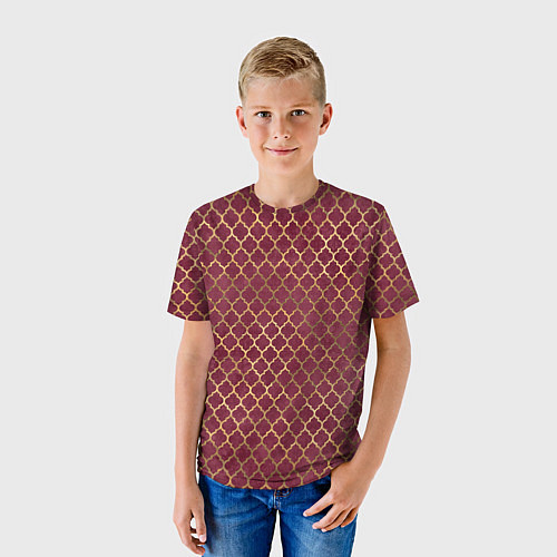 Детская футболка Gold & Red pattern / 3D-принт – фото 3