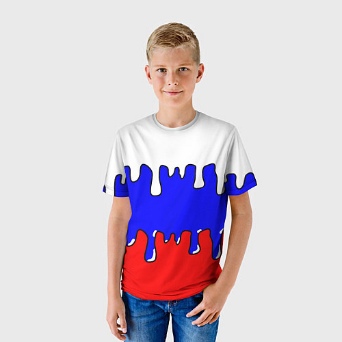 Детская футболка Триколор Необычный / 3D-принт – фото 3