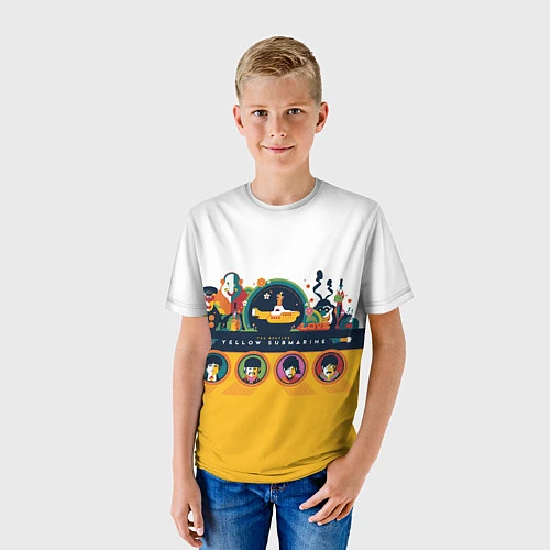 Детская футболка Yellow Submarine Мультфильм 3D / 3D-принт – фото 3