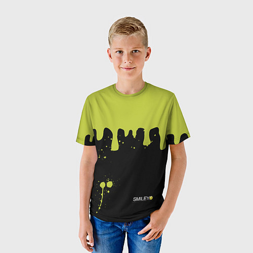 Детская футболка Smiley Смайл Брызги / 3D-принт – фото 3