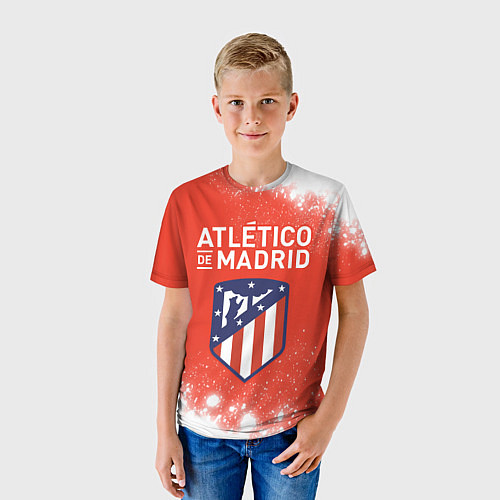 Детская футболка ATLETICO MADRID Брызги / 3D-принт – фото 3