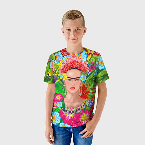 Детская футболка Фрида Кало Мексика Художник Феминист 3D / 3D-принт – фото 3