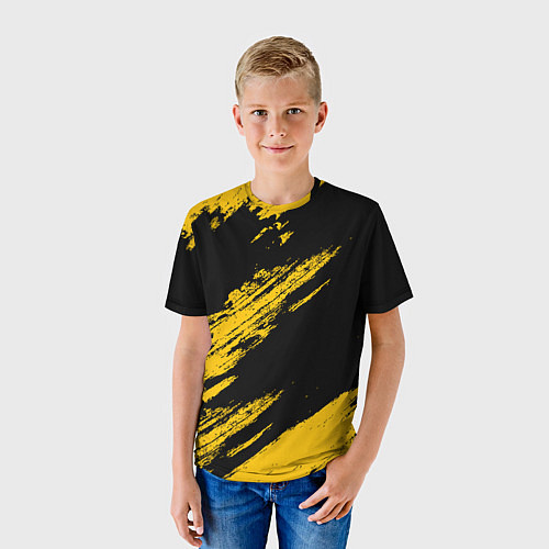 Детская футболка BLACK AND YELLOW GRUNGE ГРАНЖ / 3D-принт – фото 3