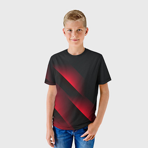 Детская футболка Red Fade 3D Красный градиент / 3D-принт – фото 3