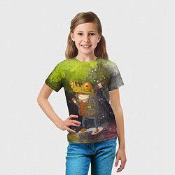 Футболка детская Лягушка хулиган Frog hooligan, цвет: 3D-принт — фото 2