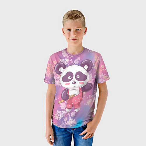 Детская футболка Милая панда детский / 3D-принт – фото 3