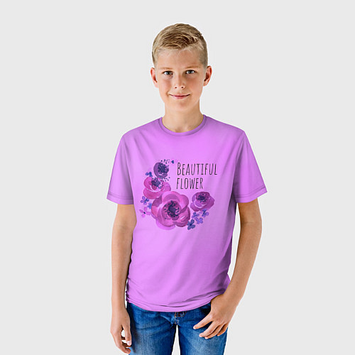 Детская футболка Beautiful flower / 3D-принт – фото 3
