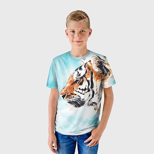 Детская футболка Tiger paints / 3D-принт – фото 3