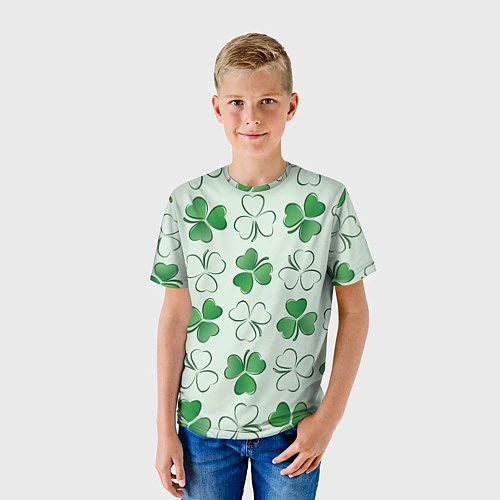 Детская футболка Трехлистный клевер День Св Патрика / 3D-принт – фото 3