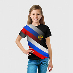 Футболка детская ФЛАГ РОССИИ ЛИНИИ, цвет: 3D-принт — фото 2
