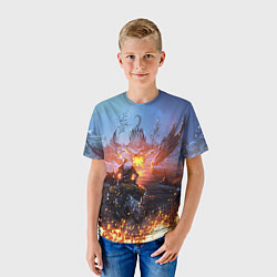 Футболка детская ELDEN RING БИТВА С ДРАКОНОМ, цвет: 3D-принт — фото 2