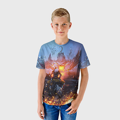 Детская футболка ELDEN RING БИТВА С ДРАКОНОМ / 3D-принт – фото 3
