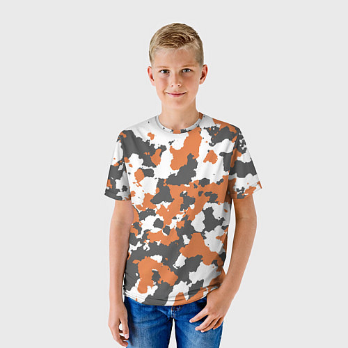 Детская футболка Orange Camo / 3D-принт – фото 3