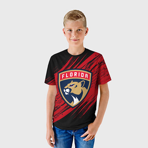 Детская футболка Florida Panthers, Флорида Пантерз, NHL / 3D-принт – фото 3