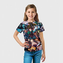 Футболка детская Kimetsu no aiba Все персонажи, цвет: 3D-принт — фото 2