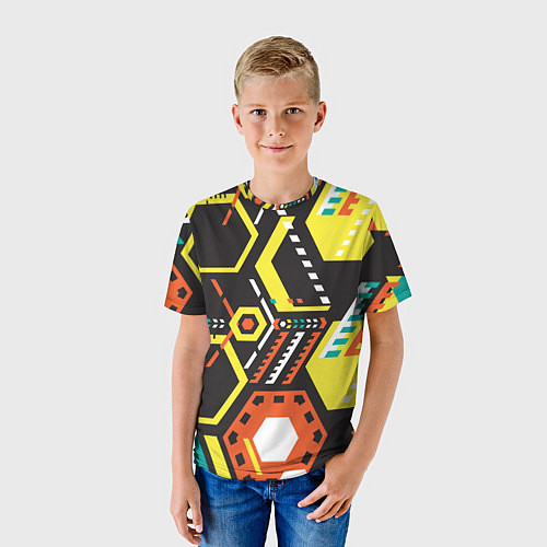 Детская футболка Schematic abstraction / 3D-принт – фото 3