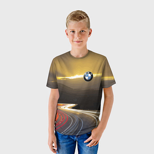 Детская футболка BMW Night route / 3D-принт – фото 3