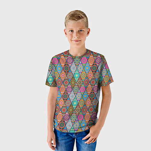 Детская футболка Мандалы Текстура / 3D-принт – фото 3