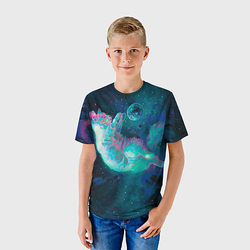 Детская футболка Котенок в космосе / 3D-принт – фото 3