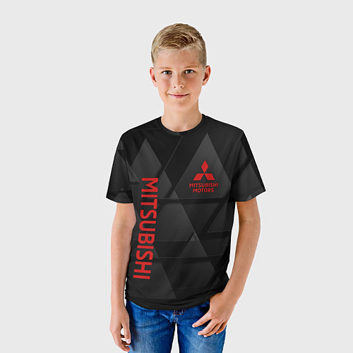 Детская футболка Mitsubishi Геометрия треугольники / 3D-принт – фото 3
