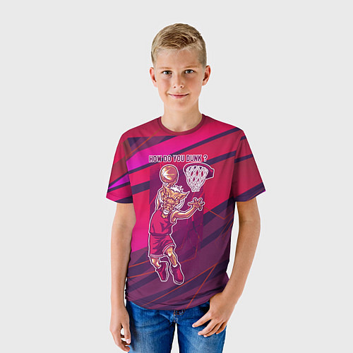 Детская футболка Баскетбол кабан / 3D-принт – фото 3