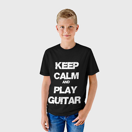 Детская футболка KEEP CALM AND PLAY GUITAR / 3D-принт – фото 3