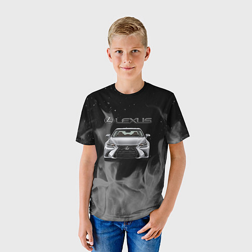 Детская футболка Lexus лексус огонь / 3D-принт – фото 3