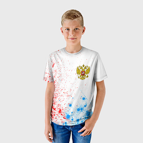 Детская футболка RUSSIA - ГЕРБ - Арт / 3D-принт – фото 3