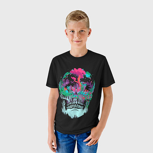 Детская футболка Силуэт черепа Природа / 3D-принт – фото 3