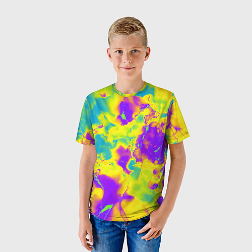 Детская футболка Яркие неоновые краски / 3D-принт – фото 3