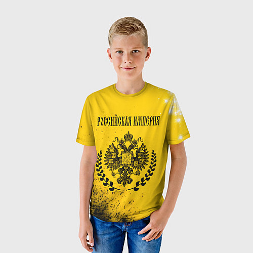 Детская футболка РОССИЙСКАЯ ИМПЕРИЯ - ГЕРБ Арт / 3D-принт – фото 3