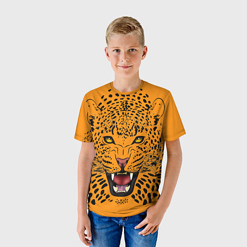 Детская футболка Leopard Леопард / 3D-принт – фото 3