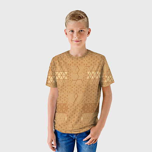 Детская футболка Геометрический узор абстрактный ритм / 3D-принт – фото 3