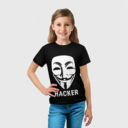 Футболка детская HACKER Маска V, цвет: 3D-принт — фото 2